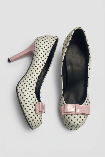 Polka Dot Bow Heels